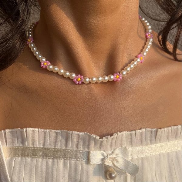 Pinterest Necklace For Women, Girls ( Pink)