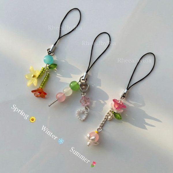 Rheeal By Ria Pack of 3 Cute Mini Phone Charms – Kawaii Y2K Aesthetic Anti-Tarnish